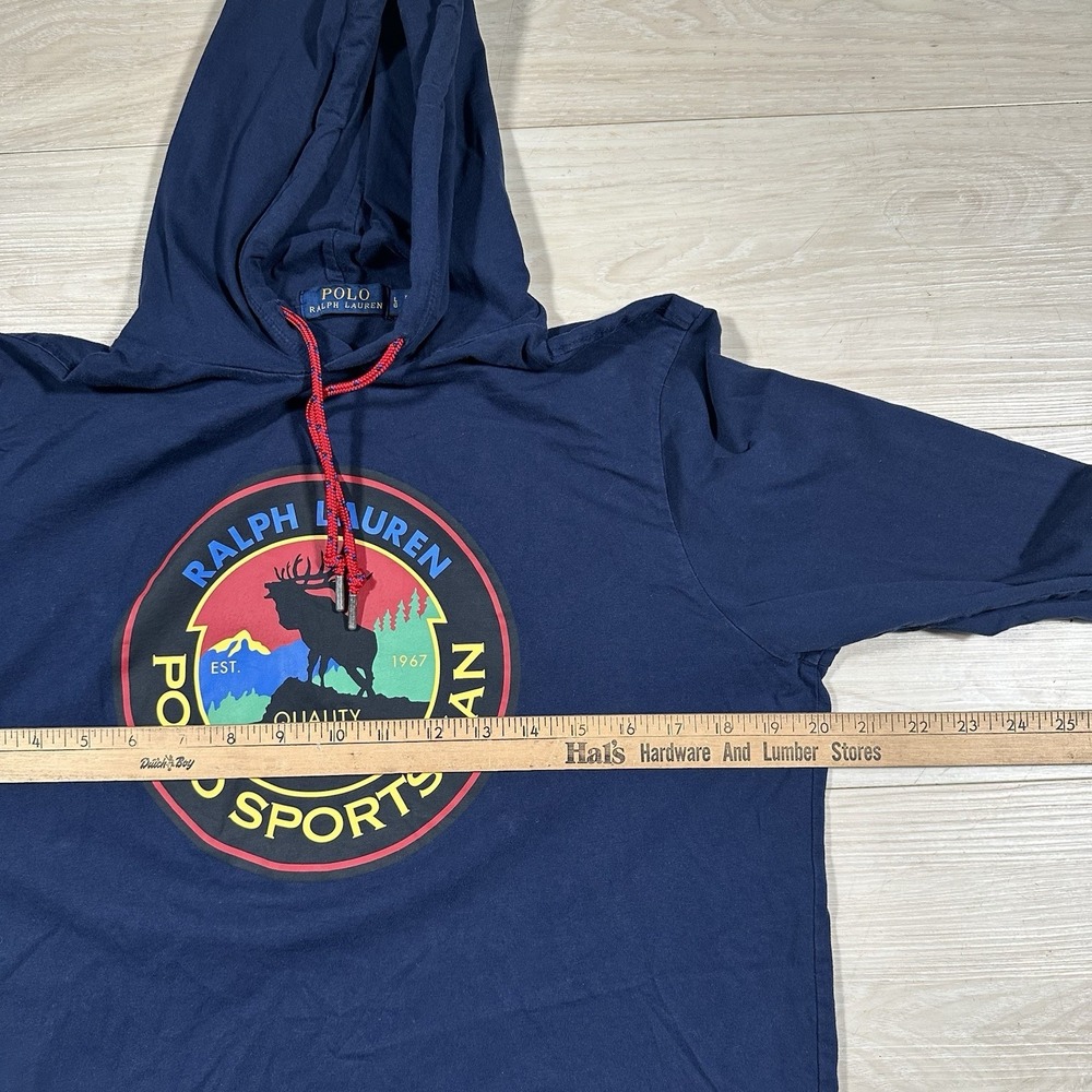 Polo Country Ralph Lauren Sportsman RL Blue Pullover Hoodie Size Large Wildlife - Picture 6 of 9